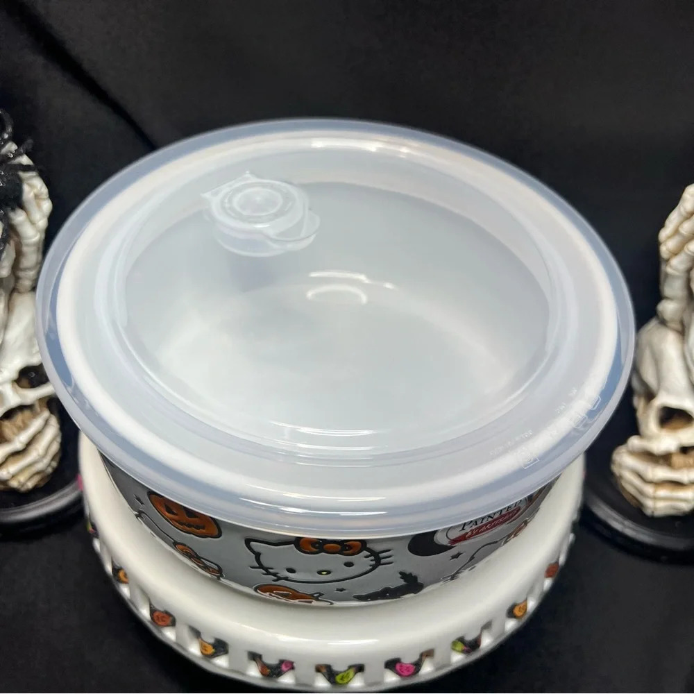Sanrio Hello Kitty Halloween Black Cat & Pumpkin Ceramic Food Storage Containers - Picture 6 of 12